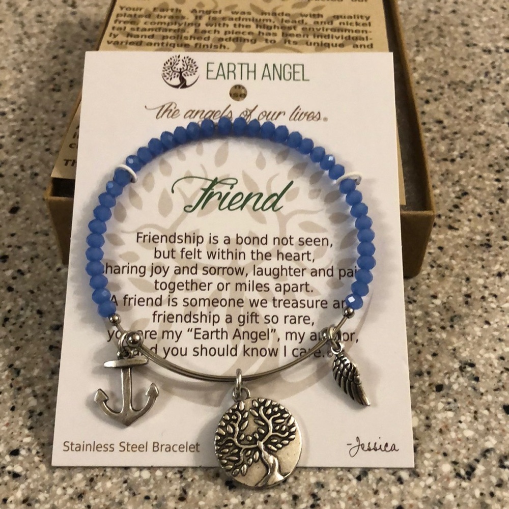 Friend Earth Angel Sterling Silver Expandable Bracelet